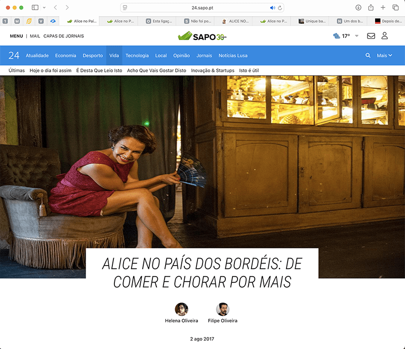 ALICE NO PAÍS DOS BORDÉIS: DE COMER E CHORAR POR MAIS
