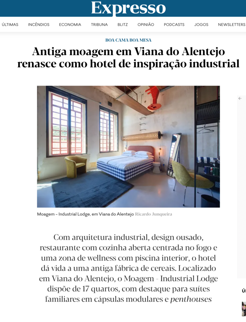 Antiga moagem em Viana do Alentejo renasce como hotel de inspiração industrial