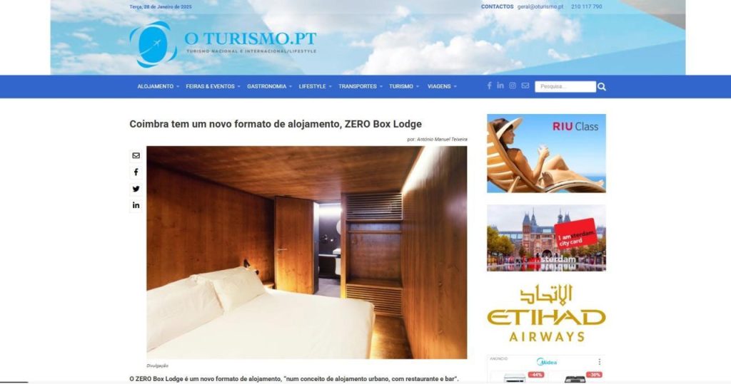 Coimbra tem um novo formato de alojamento, ZERO Box Lodge