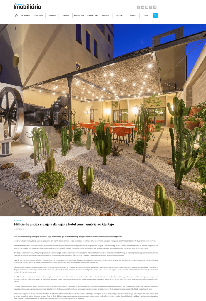 Edifício de antiga moagem dá lugar a hotel com memória no Alentejo