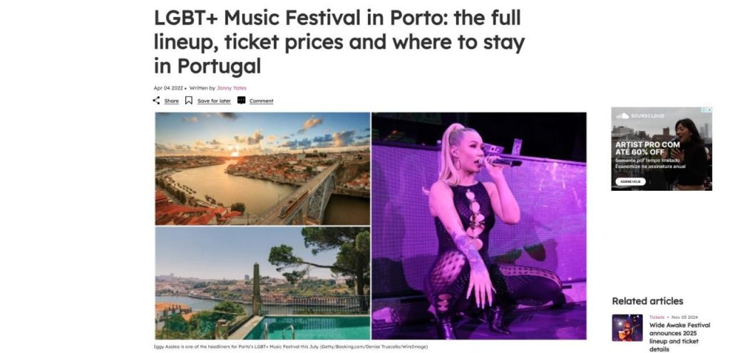 LGBT+ Music Festival in Porto: the full lineup, ticket prices and where to stay in Portugal
