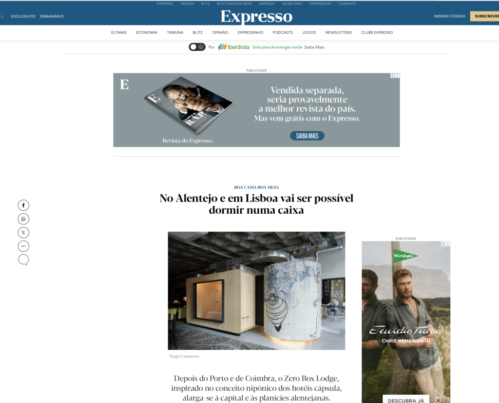 No Alentejo e em Lisboa vai ser possível dormir numa caixa