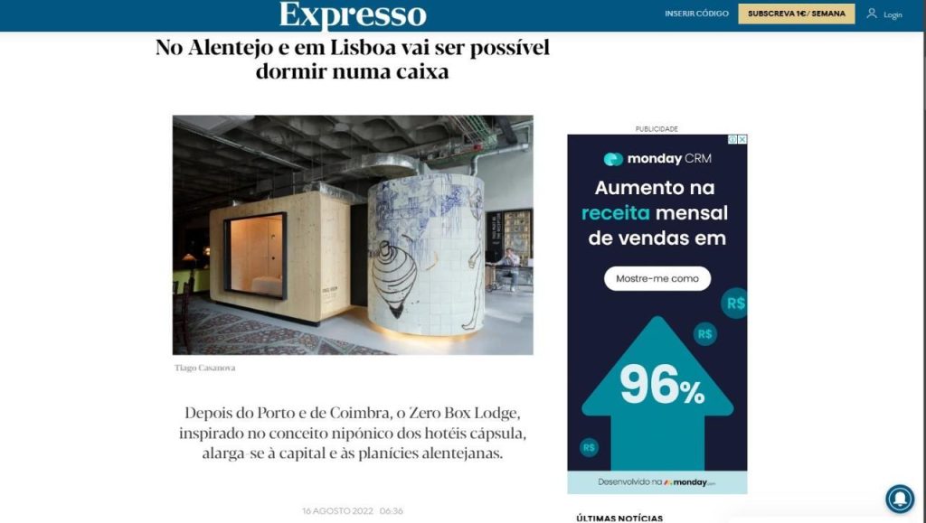 No Alentejo e em Lisboa vai ser possível dormir numa caixa