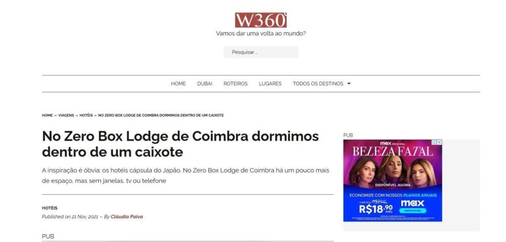 No Zero Box Lodge de Coimbra dormimos dentro de um caixote