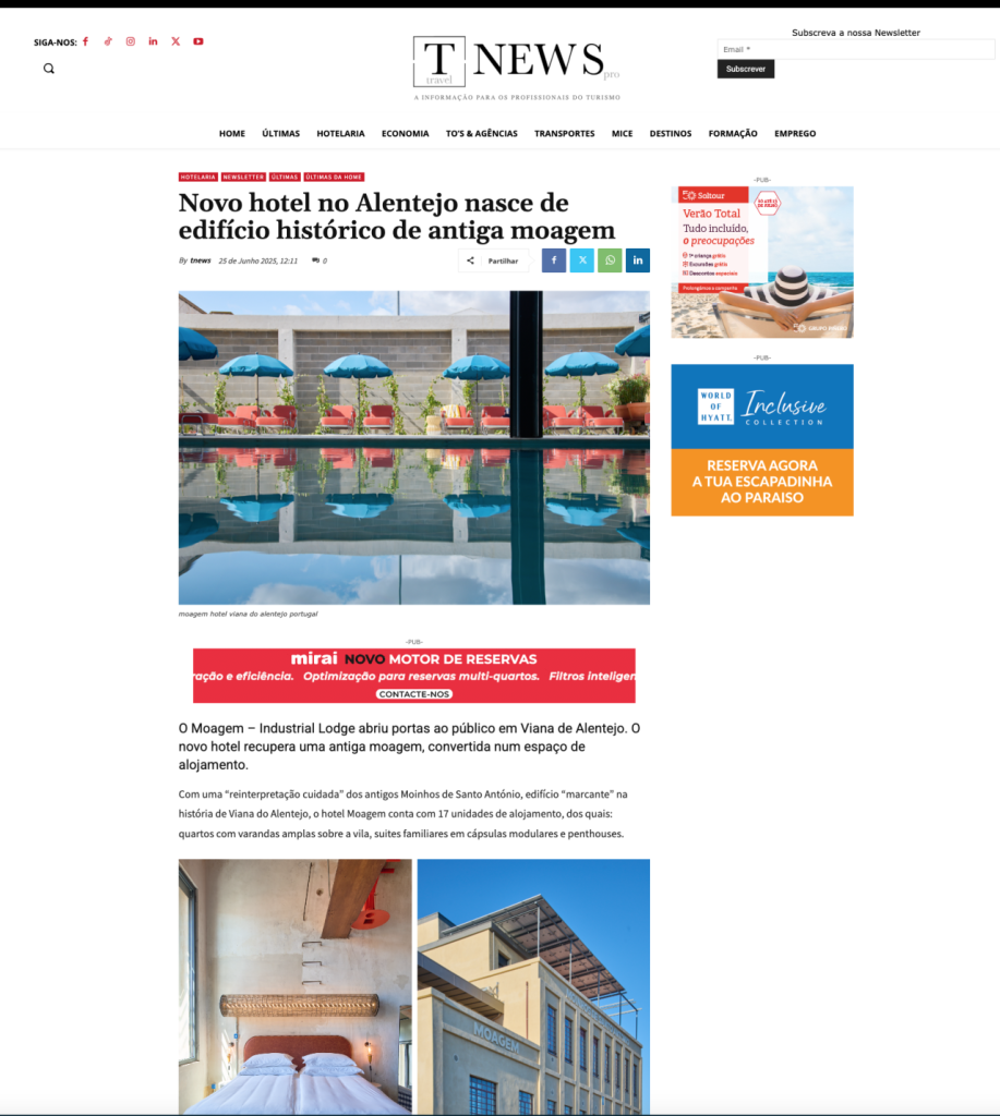 Novo hotel no Alentejo nasce de edifício histórico de antiga moagem