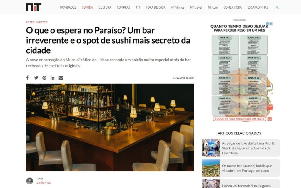 O que o espera no Paraíso? Um bar irreverente e o spot de sushi mais secreto da cidade