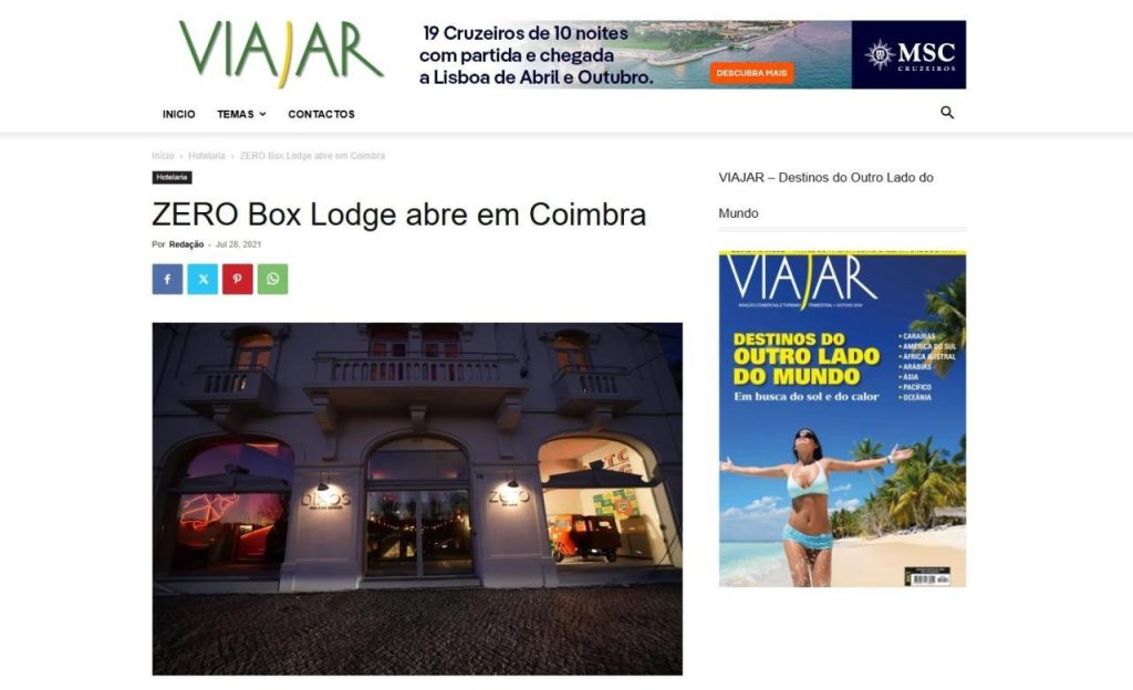 ZERO Box Lodge abre em Coimbra